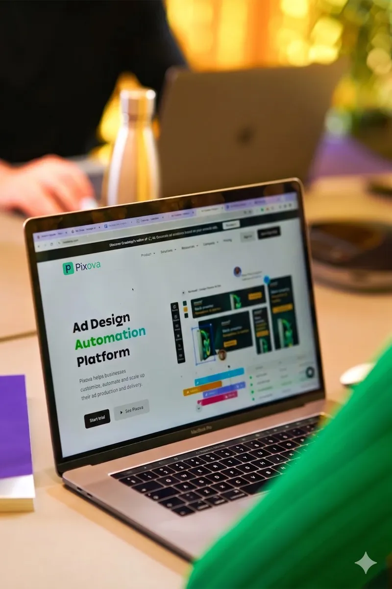 Pixova website shown on a laptop — small business web design Birmingham